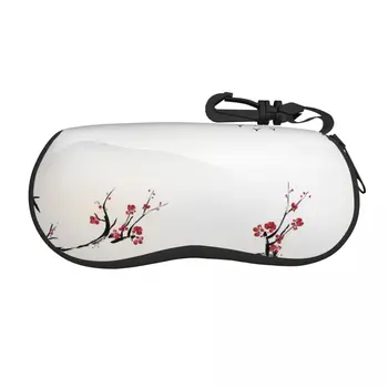 Портативный чехол для очков с японским пейзажем, солнцезащитные очки с цветком Сакуры, Мягкая коробка для очков с застежкой-шнуром, защита для очков на молнии
