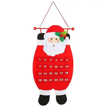 Праздничный Подвесной фетровый Рождественский обратный отсчет 2023 Рождественский Адвент-календарь Санта-Клаус Снеговик Календарь с оленями Кулон 24 подарка