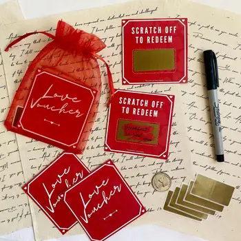 Продуманный романтический жест, любовная записка, романтические карточки-ваучеры на годовщину Дня Святого Валентина, подарок своими руками