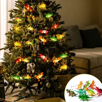 Рождественские гирлянды с динозаврами, 1,5 м, светящийся светильник, декор для спальни, гостиной, Рождественская сказочная гирлянда, детский подарок, гирлянда