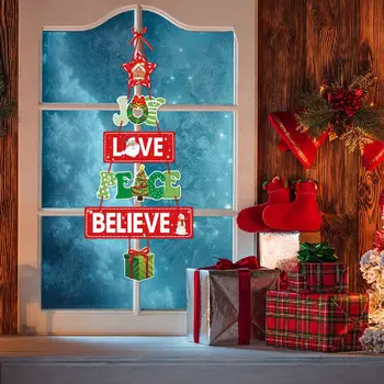Рождественские Дверные Подвески Рождественская Елка Подвесные Украшения Санта Клаус Снеговик Лось Дверная Вешалка Счастливого Рождества Xmas Navidad Новый Год