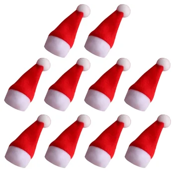 Рождественские украшения, шапки-леденцы, мини-шапки Санта-Клауса с конфетами для дома, магазина, фестиваля, Рождественской вечеринки, аксессуаров
