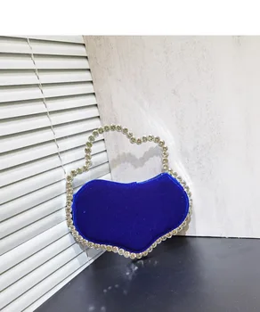 Роскошная бархатная сумка Cloud Женская сумочка с кристаллами и блестящими бриллиантами Вечерняя сумочка Клатч для свадебной вечеринки, сумка через плечо