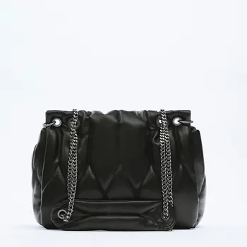 Роскошная дизайнерская сумка Женская Высококачественная женская кожаная сумка-мессенджер с цепочкой из искусственной кожи, женская сумка-мессенджер в виде ромба, женская сумка-ведро в виде ромба Za