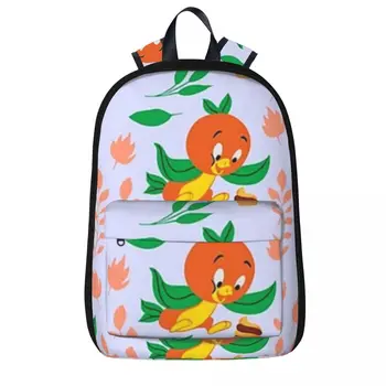 Рюкзак с оранжевой птицей и цитрусовым вихрем Для мальчиков и девочек, сумка для книг, детские школьные сумки, мультяшный детский рюкзак для ноутбука, сумка через плечо