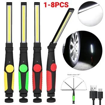 Светодиодный фонарик COB, портативный USB-аккумуляторный автомобильный рабочий фонарь, Магнитный фонарик, Подвесной крючок, лампа для ремонта кемпинга