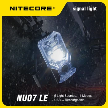 Сигнальная лампа NITECORE NU07 LE С перезаряжаемыми 5-цветными источниками света, Высокоэффективные светодиоды, 11 режимов работы фар, наружное освещение
