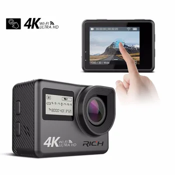 Спортивная экшн-камера 4K Wifi с сенсорным экраном, водонепроницаемая 30 м, 1080p Full HD, 16-мегапиксельная Подводная экшн-камера, камера для велосипедного шлема