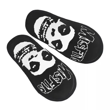 Удобная потертость от панк-рок-группы Misfits с эффектом памяти, тапочки из пены с эффектом памяти, женская домашняя обувь для спа