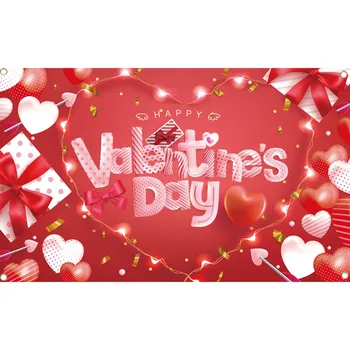 Фон на День Святого Валентина 14 февраля Романтические сцены на День Святого Валентина Красное сердечко с цветами Фон для свадебной портретной фотографии