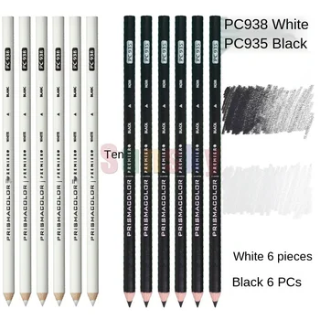 Цветные карандаши Prismacolor Premier, Мягкая Сердцевина 4,0 мм, Бело-черные Одноцветные Карандаши PC935 PC938 Skin, Карандаши Sanford Artist
