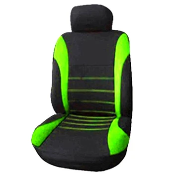 Чехлы для передних автомобильных сидений, спортивные ковшеобразные чехлы для передних подушек безопасности, автомобильные чехлы для сидений (черный + зеленый)