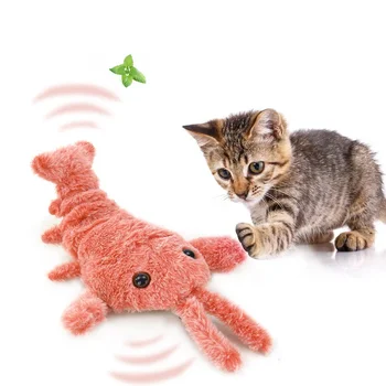 Электрическая Прыгающая игрушка для кошек, имитирующая движение креветок, Танцующих омаров, Плюшевые игрушки для домашних собак, кошек, Интерактивная игрушка с мягким животным