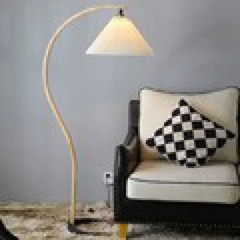 Электронный торшер для гостиной Винтажный плиссированный Скандинавский светильник Роскошная прикроватная лампа для спальни Китайский креативный торшер