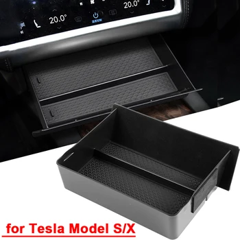 Ящик для хранения органайзера для центральной консоли автомобиля для автомобиля Tesla Model S Model X с левым рулем